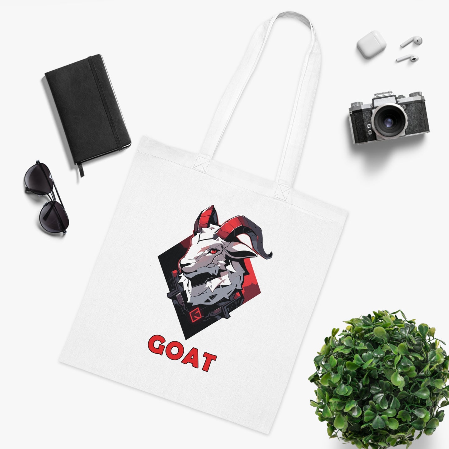 100% Cotton Canvas Tote Bag | Mascot-Goat-010