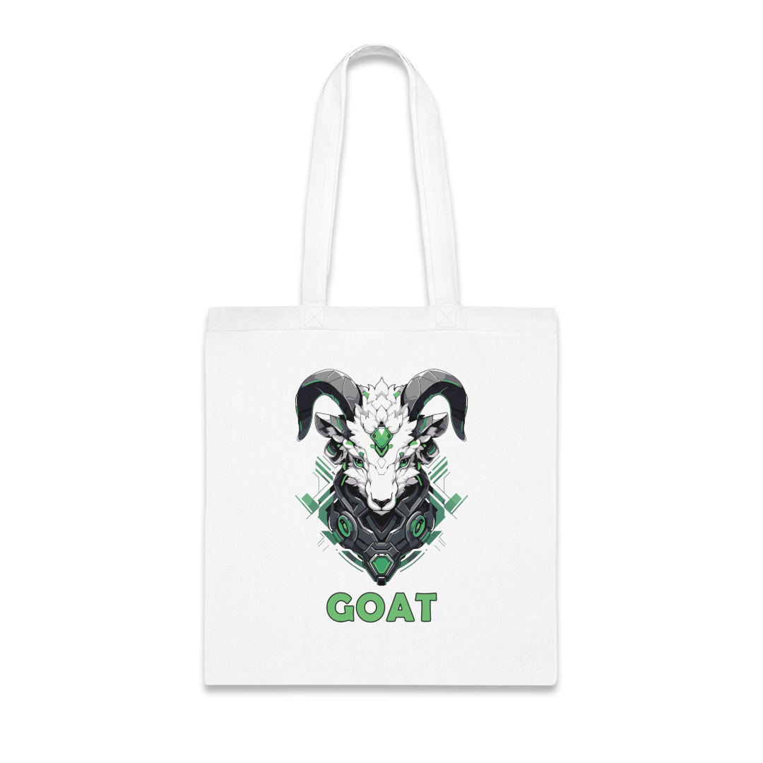 100% Cotton Canvas Tote Bag | Mascot-Goat-012