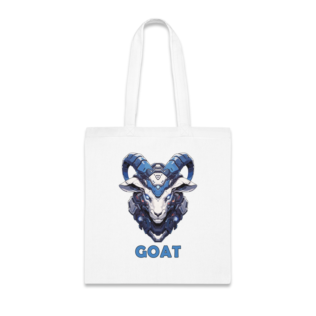 100% Cotton Canvas Tote Bag | Mascot-Goat-013