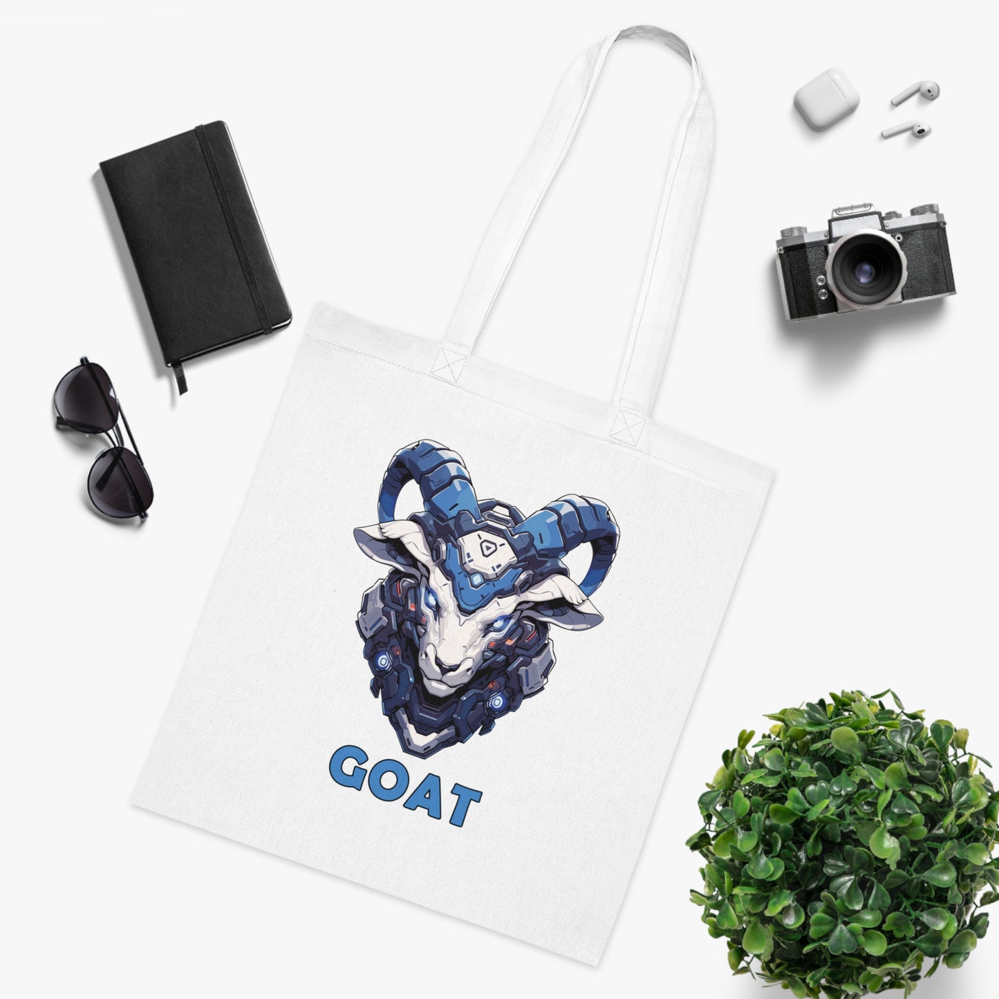 100% Cotton Canvas Tote Bag | Mascot-Goat-013