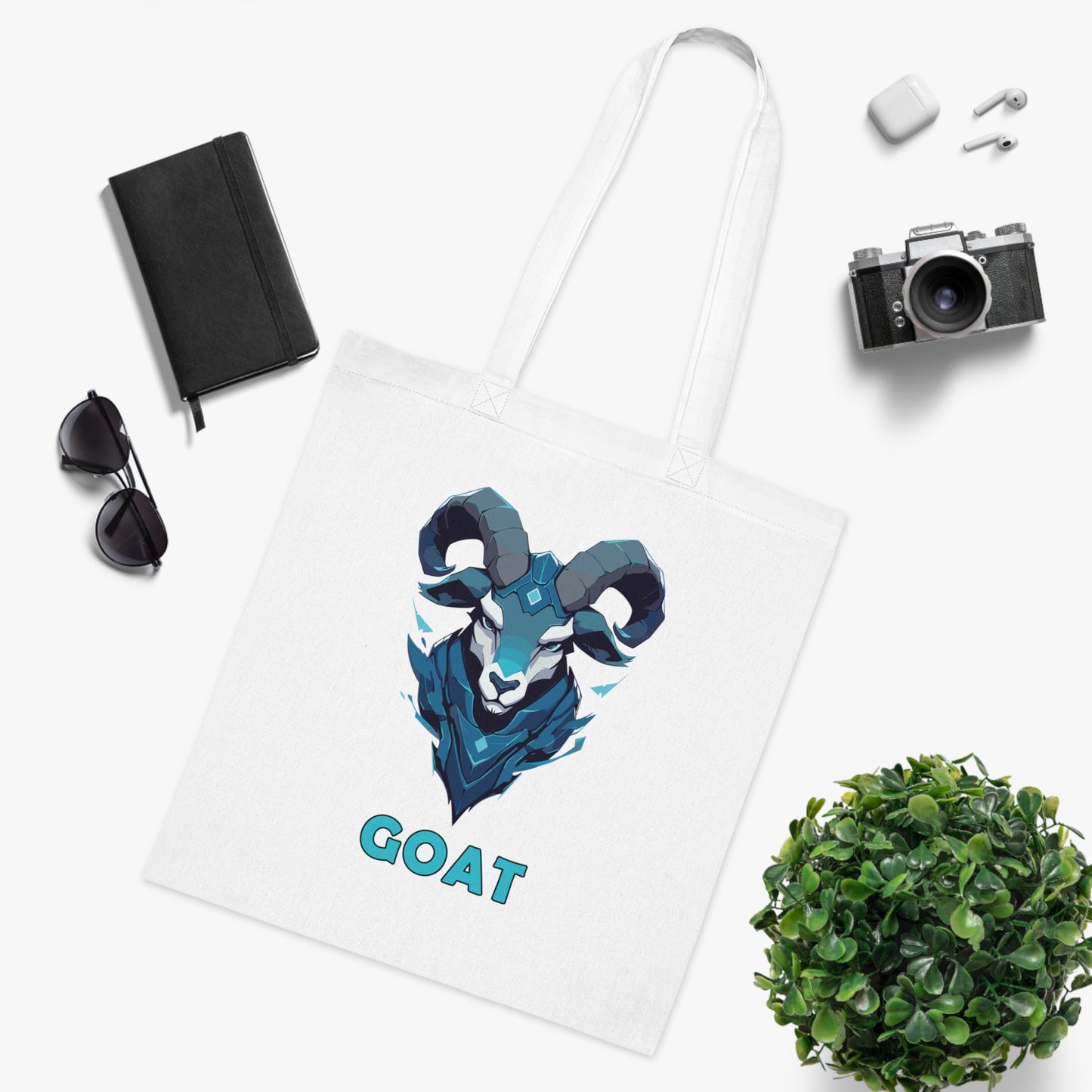 100% Cotton Canvas Tote Bag | Mascot-Goat-014