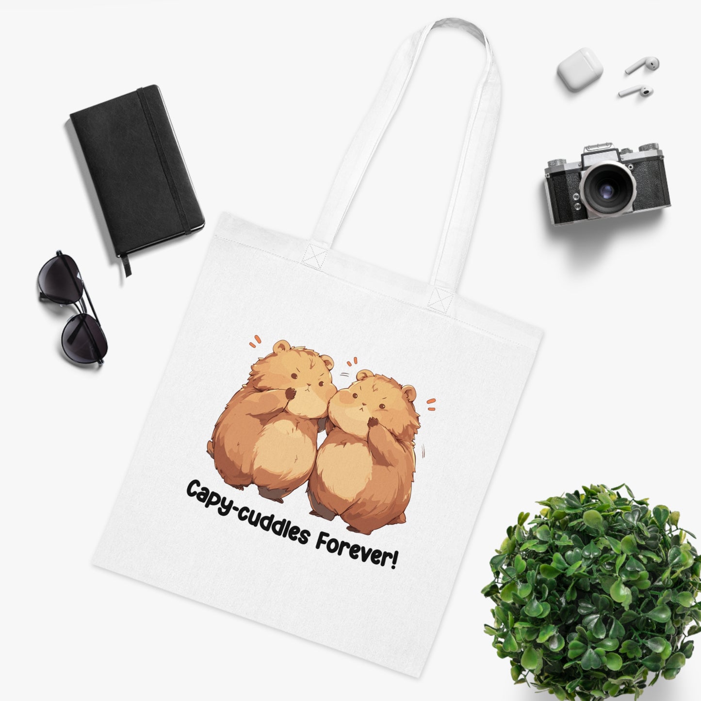 100% Cotton Canvas Tote Bag | Kawaii-Capybara-001