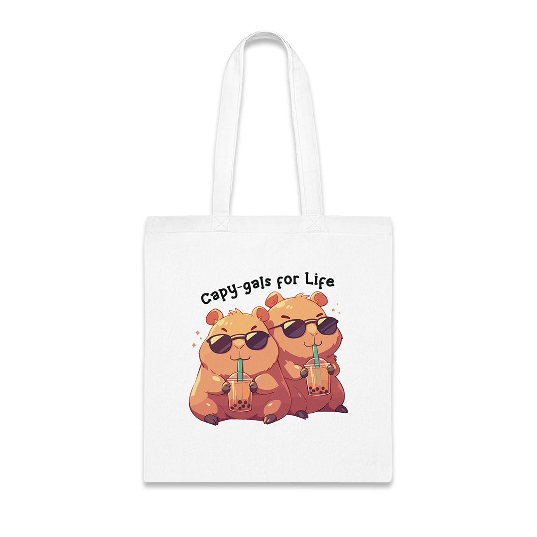 100% Cotton Canvas Tote Bag | Kawaii-Capybara-002