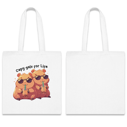 100% Cotton Canvas Tote Bag | Kawaii-Capybara-002