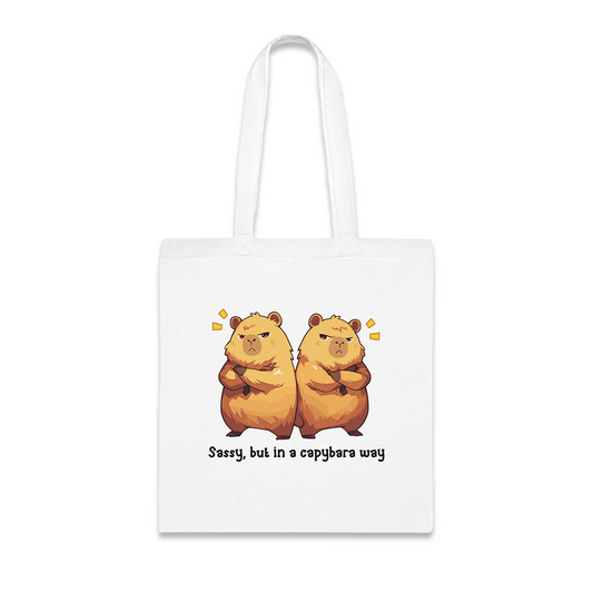 100% Cotton Canvas Tote Bag | Kawaii-Capybara-006