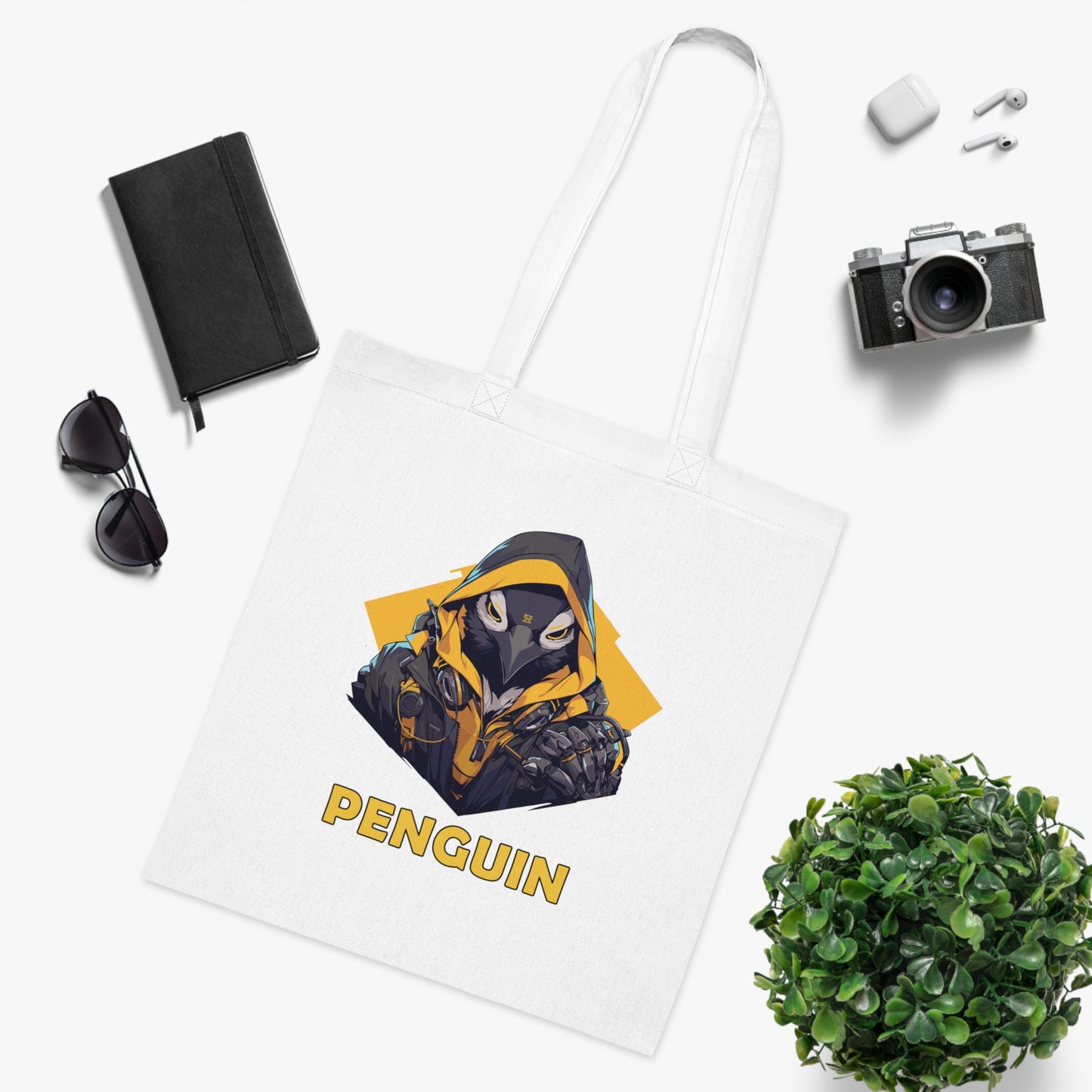 100% Cotton Canvas Tote Bag | Mascot-Penguin-004