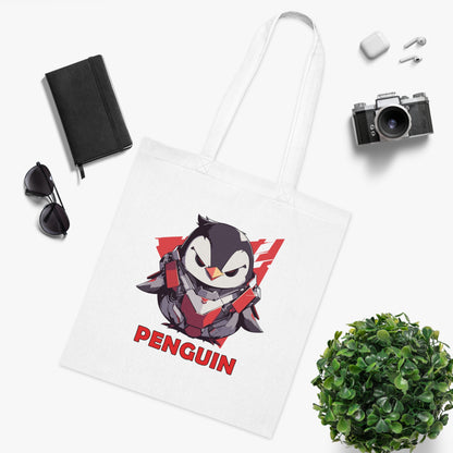 100% Cotton Canvas Tote Bag | Mascot-Penguin-010