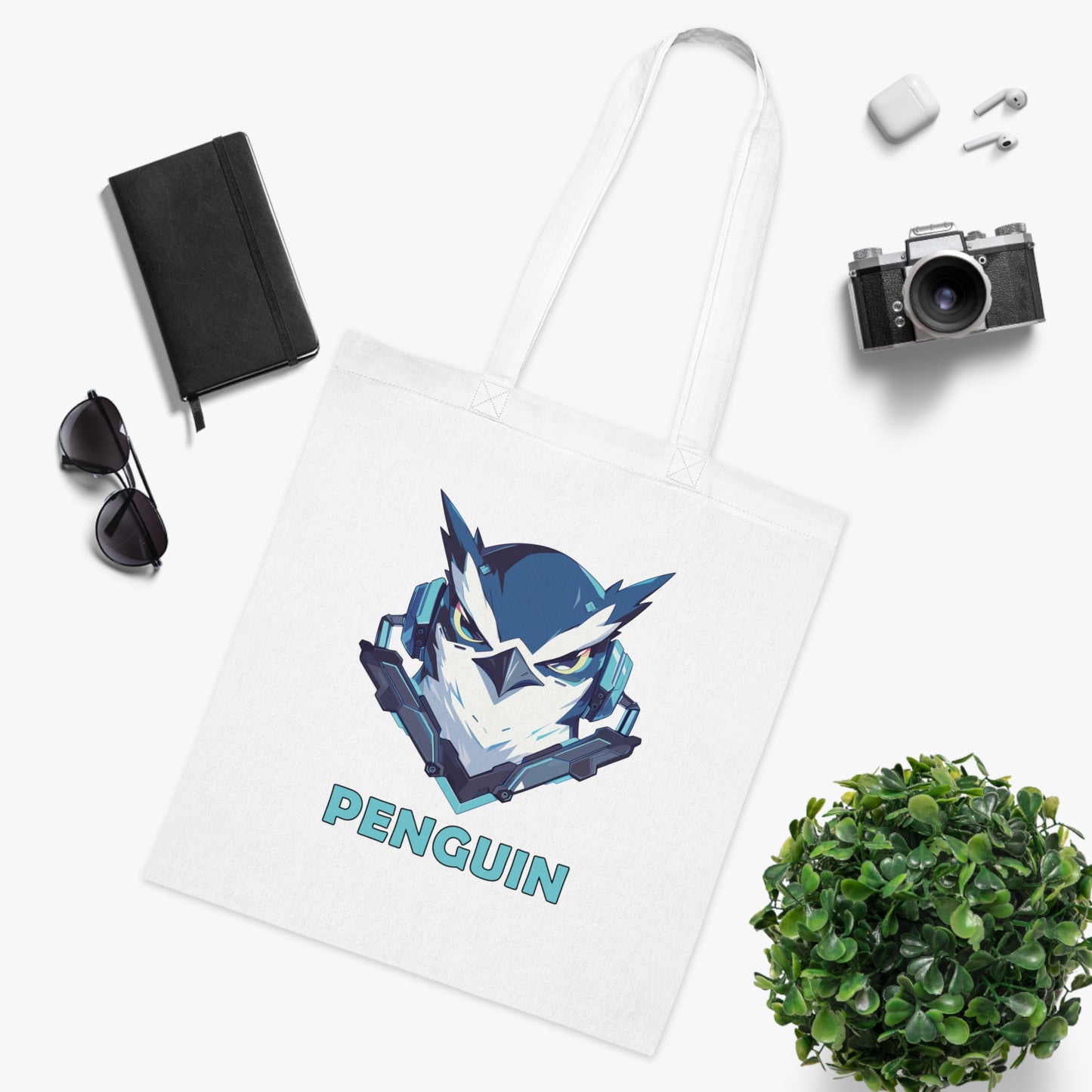 100% Cotton Canvas Tote Bag | Mascot-Penguin-011