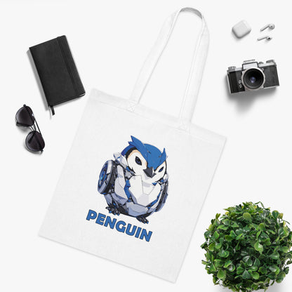 100% Cotton Canvas Tote Bag | Mascot-Penguin-012