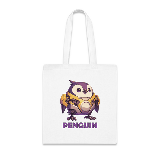 100% Cotton Canvas Tote Bag | Mascot-Penguin-013