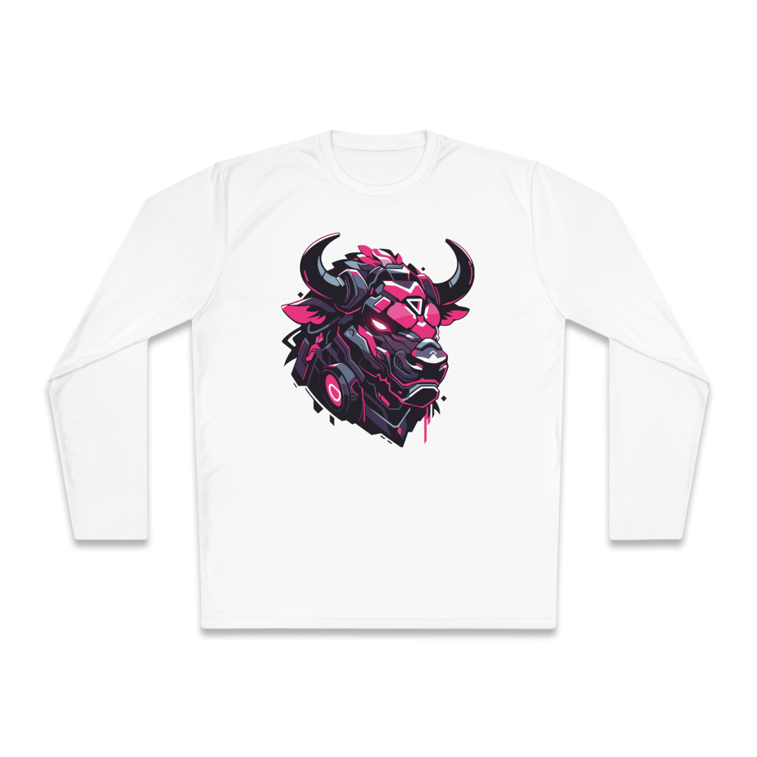 100% Cotton Long Sleeve Tee | Mascot-Bull-001