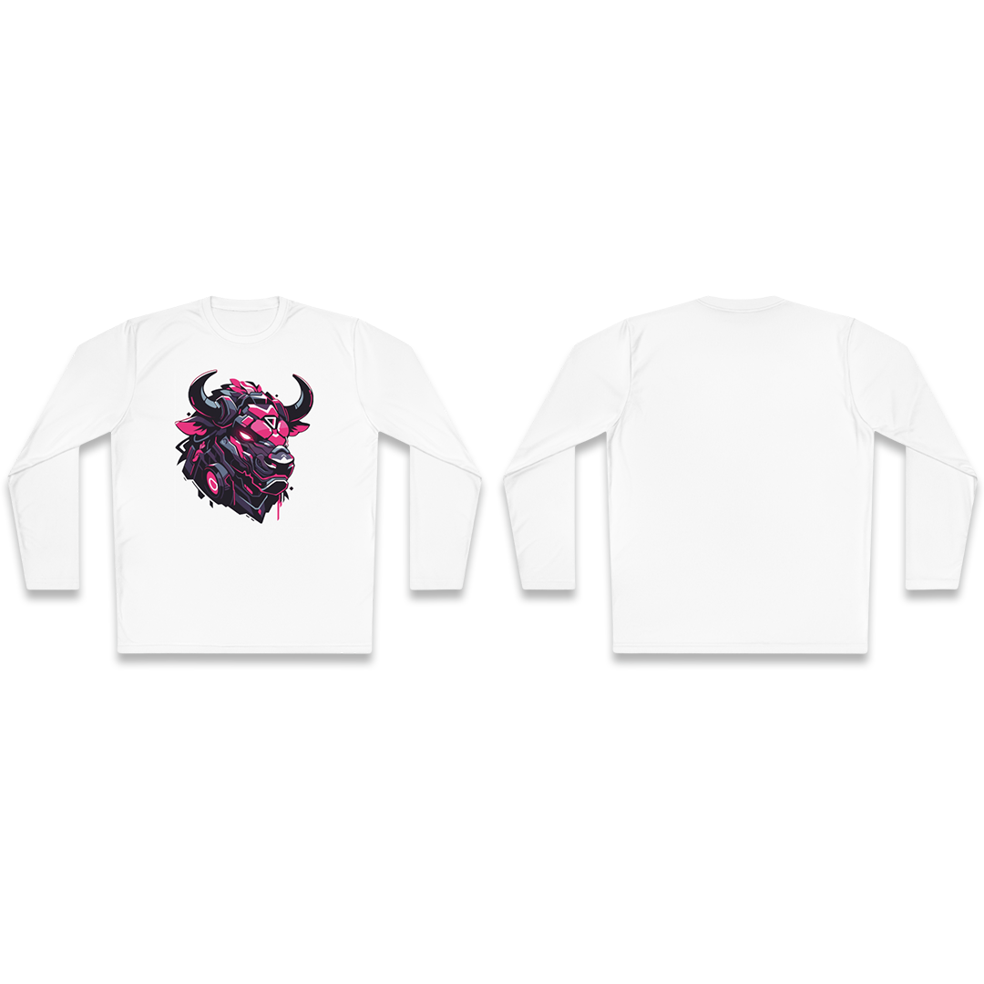 100% Cotton Long Sleeve Tee | Mascot-Bull-001