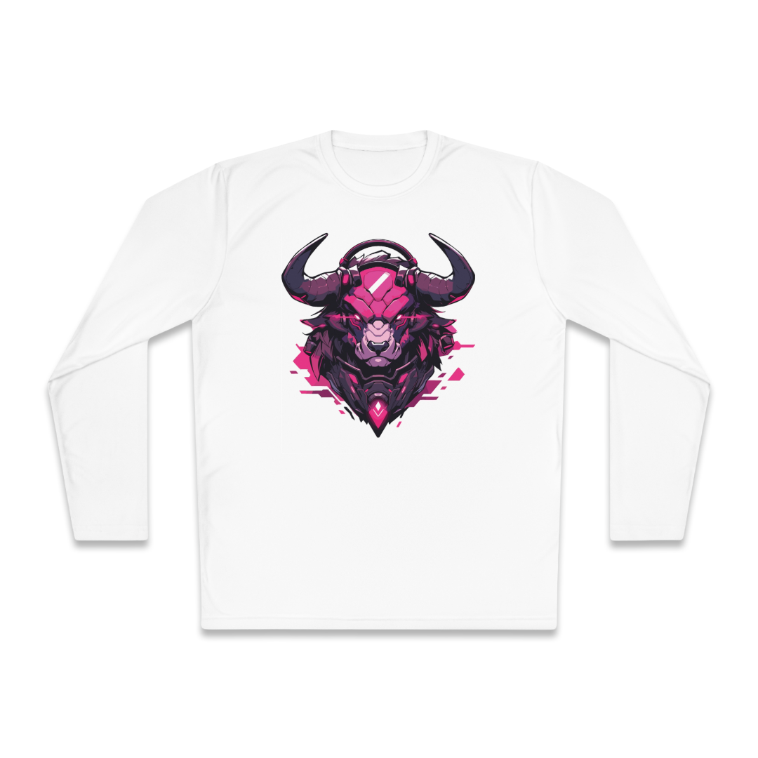 100% Cotton Long Sleeve Tee | Mascot-Bull-002