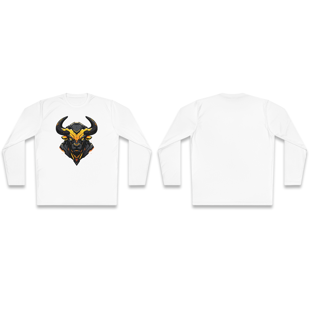 100% Cotton Long Sleeve Tee | Mascot-Bull-003