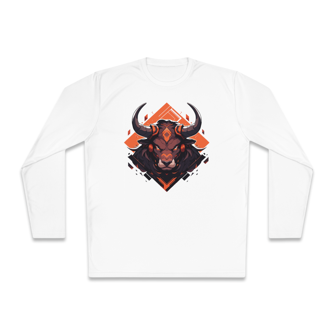 100% Cotton Long Sleeve Tee | Mascot-Bull-007