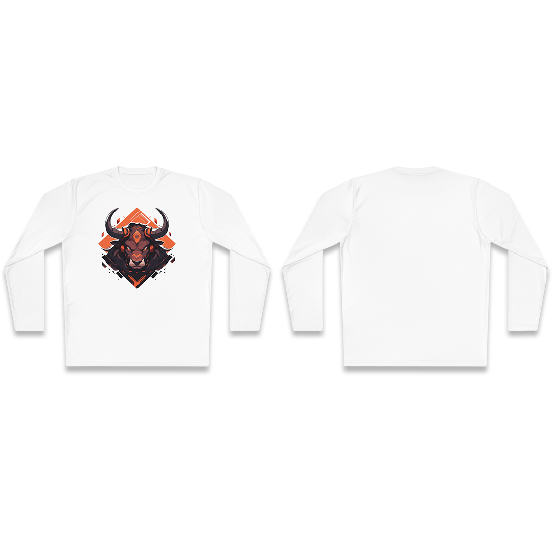 100% Cotton Long Sleeve Tee | Mascot-Bull-007