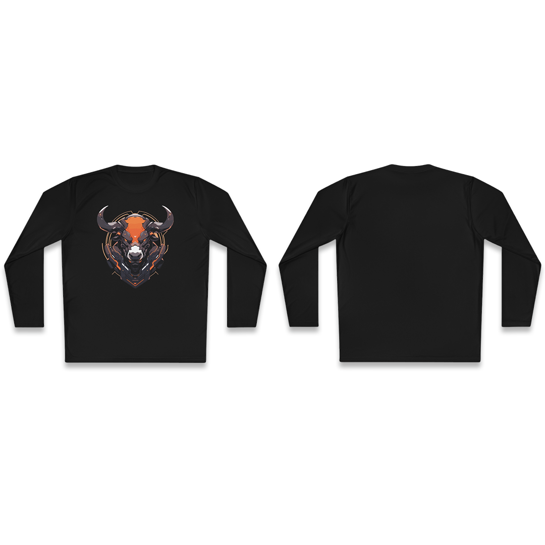 100% Cotton Long Sleeve Tee | Mascot-Bull-008