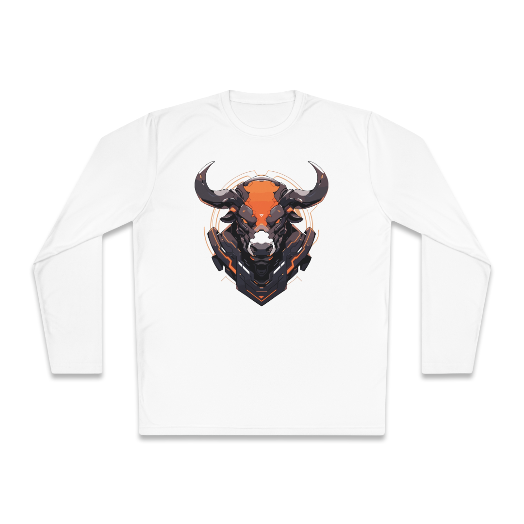 100% Cotton Long Sleeve Tee | Mascot-Bull-008