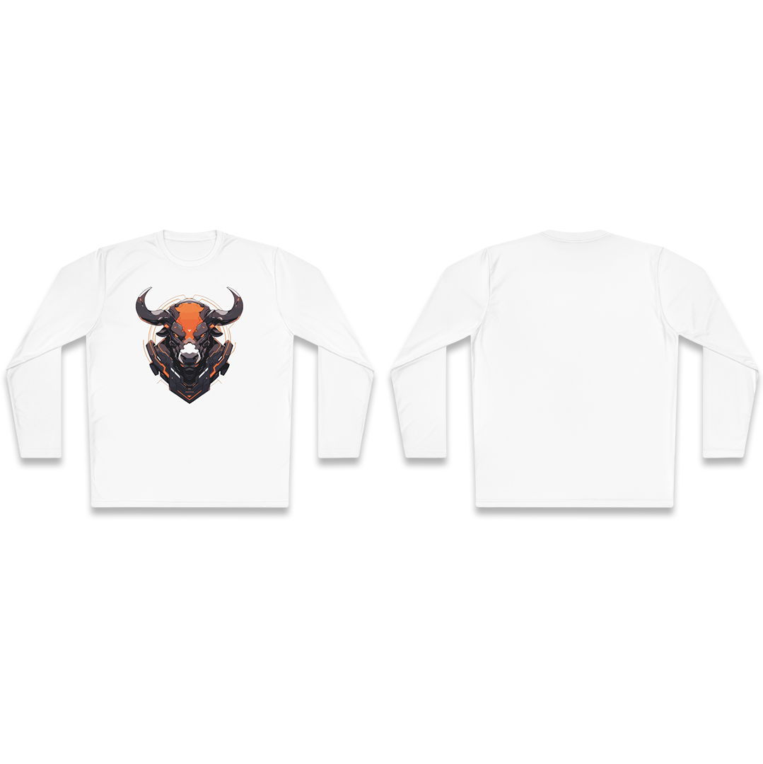 100% Cotton Long Sleeve Tee | Mascot-Bull-008