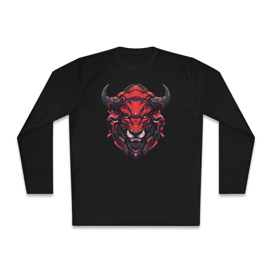 100% Cotton Long Sleeve Tee | Mascot-Bull-009