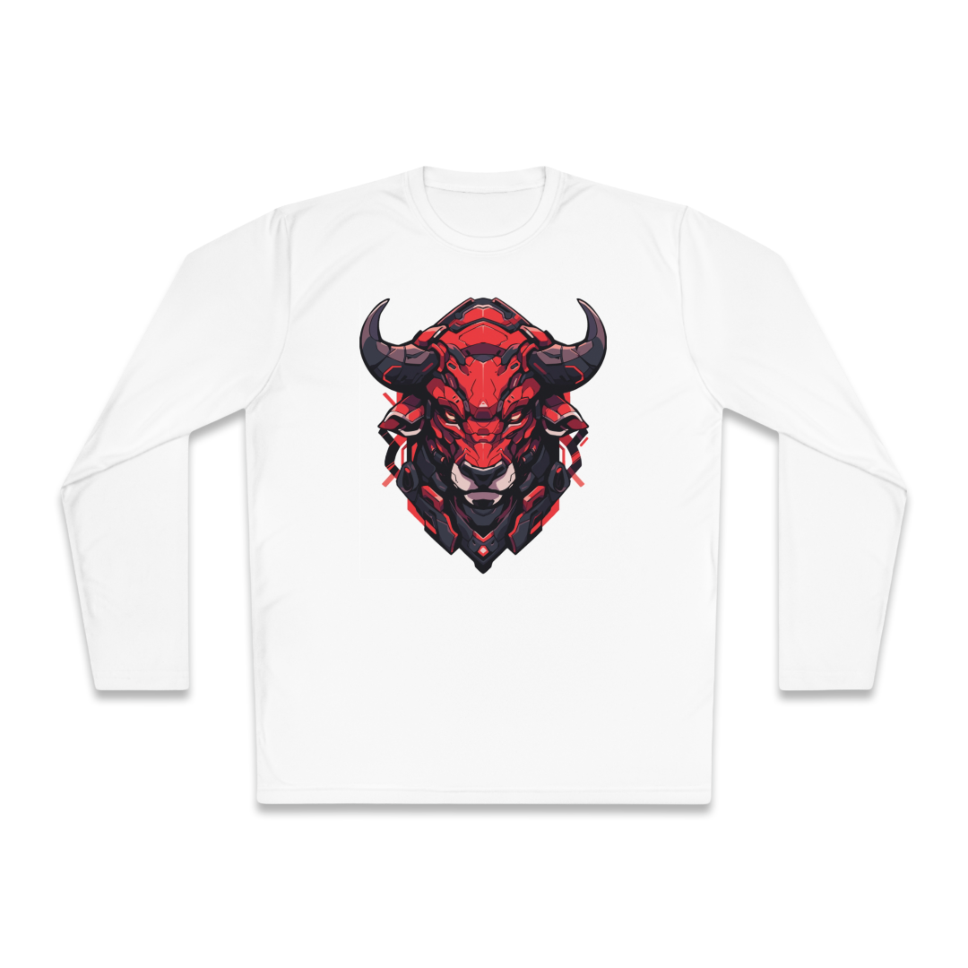 100% Cotton Long Sleeve Tee | Mascot-Bull-009