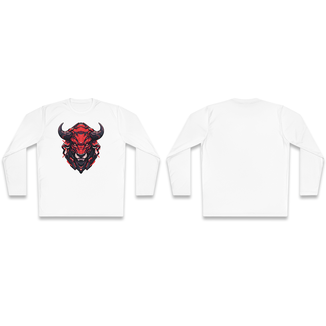 100% Cotton Long Sleeve Tee | Mascot-Bull-009