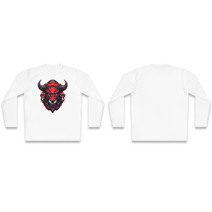 100% Cotton Long Sleeve Tee | Mascot-Bull-009