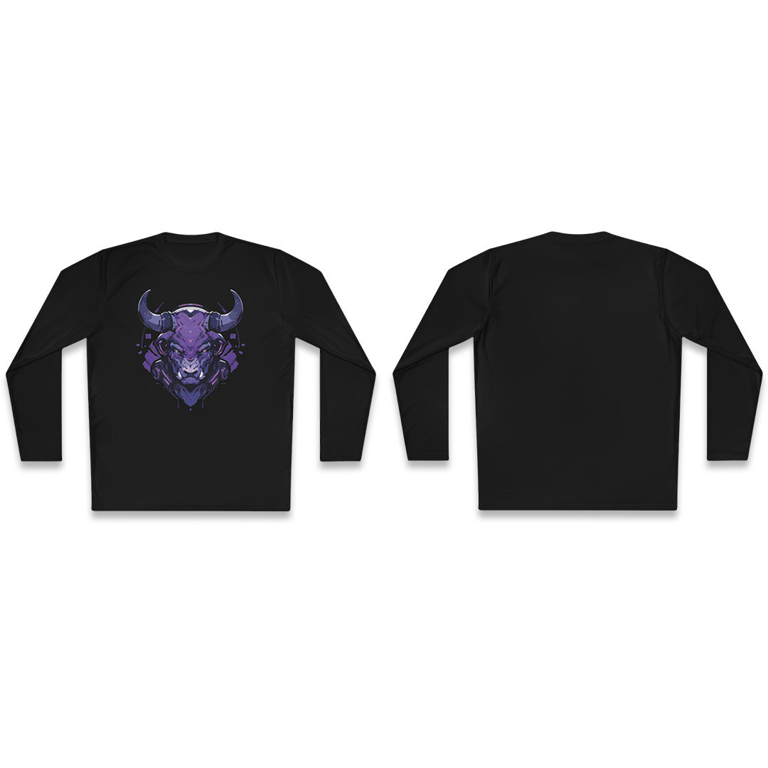 100% Cotton Long Sleeve Tee | Mascot-Bull-015