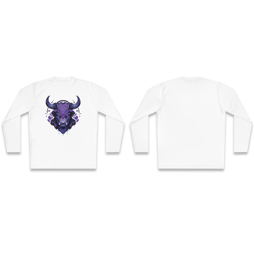 100% Cotton Long Sleeve Tee | Mascot-Bull-015