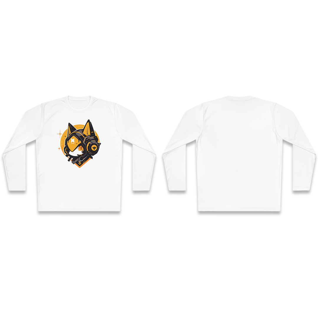 100% Cotton Long Sleeve Tee | Mascot-Cat-004