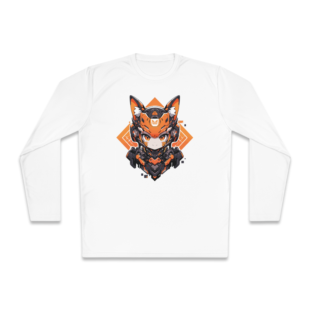 100% Cotton Long Sleeve Tee | Mascot-Cat-007