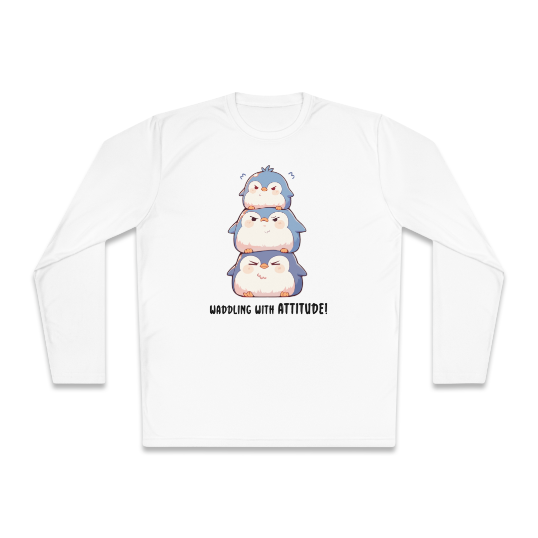 100%纯棉长袖T恤 | Kawaii-Penguin-001 