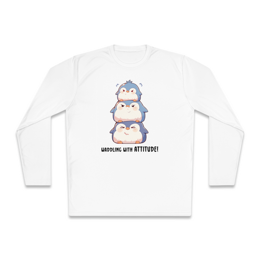 100% Cotton Long Sleeve Tee | Kawaii-Penguin-001