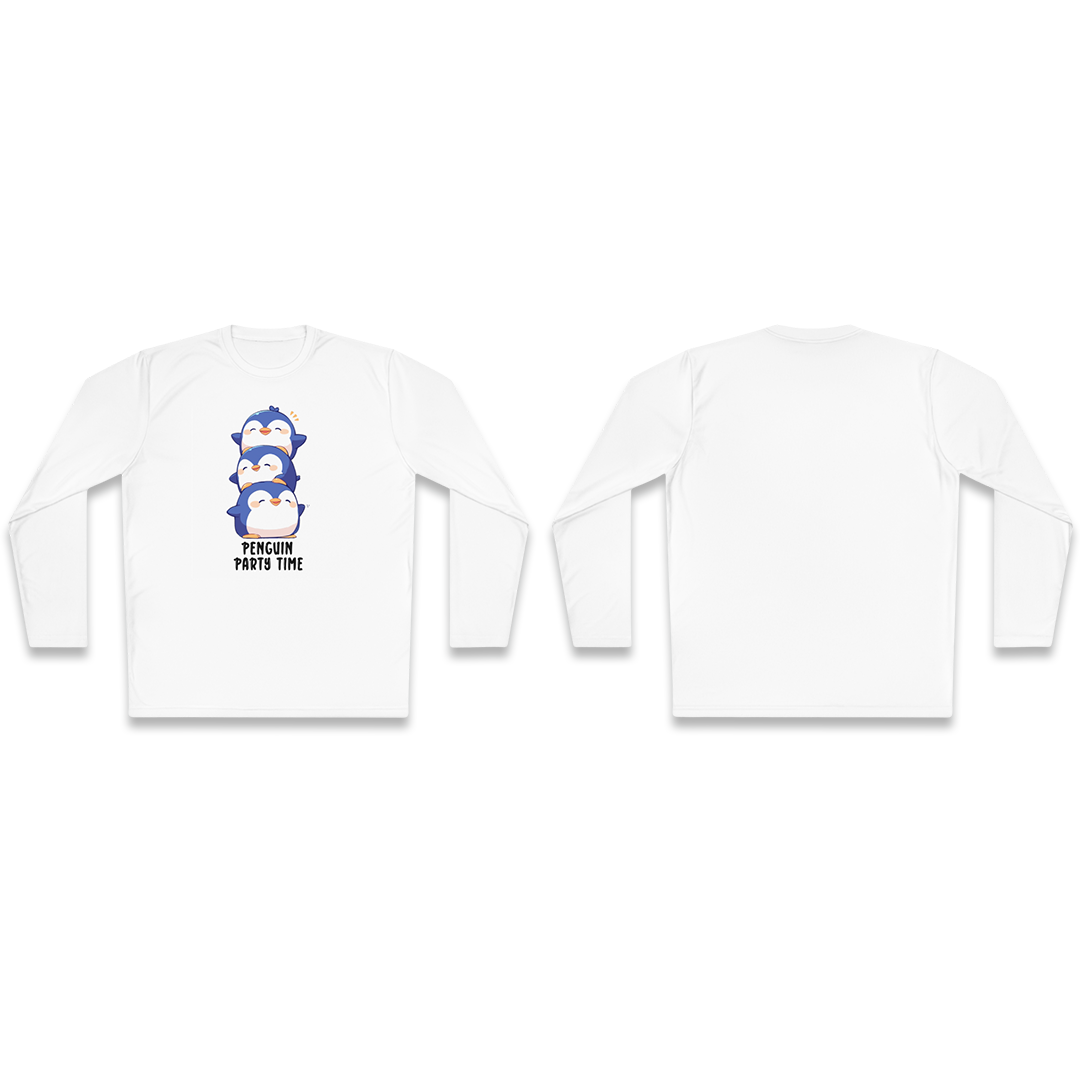 100% Cotton Long Sleeve Tee | Kawaii-Penguin-002