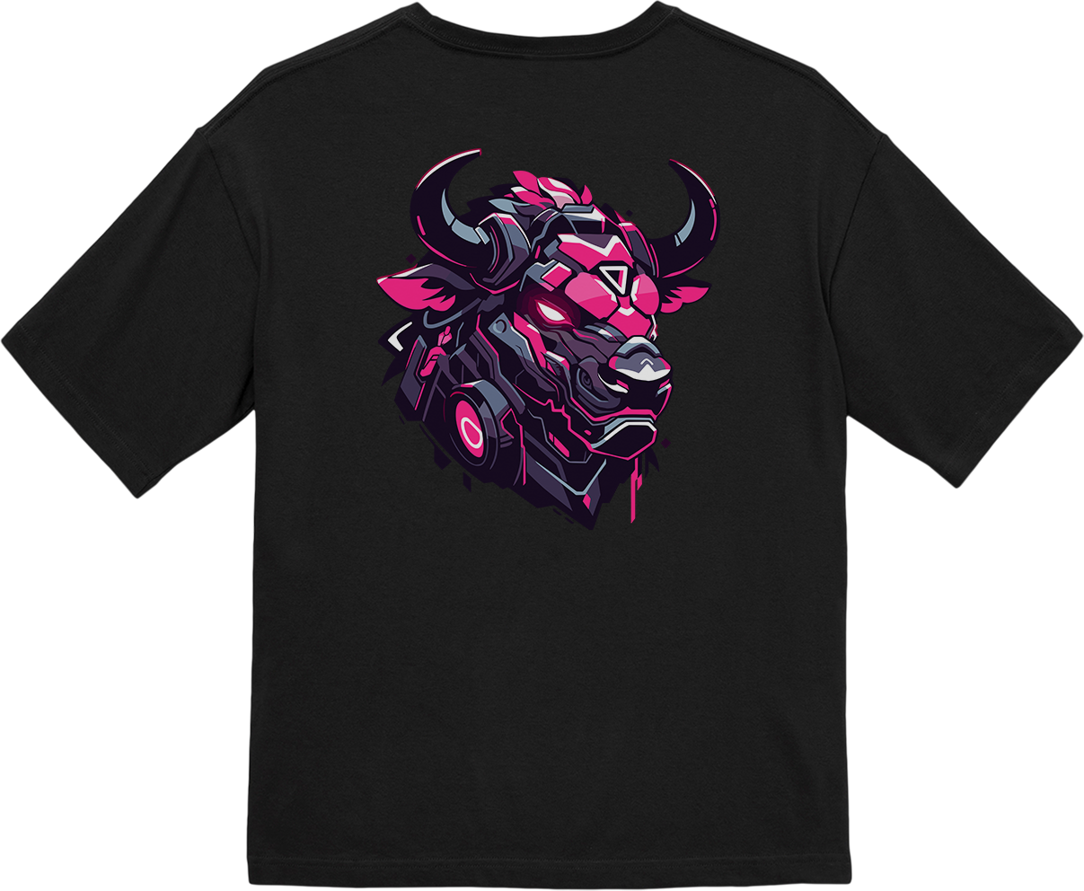 100% Cotton Oversized Tee | Mascot-Bull-001