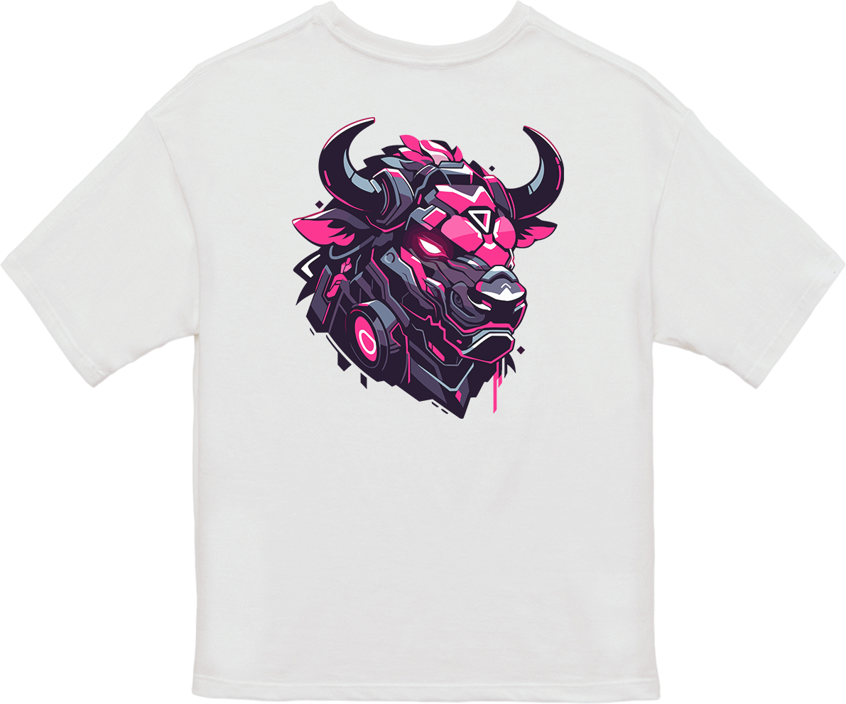 100% Cotton Oversized Tee | Mascot-Bull-001