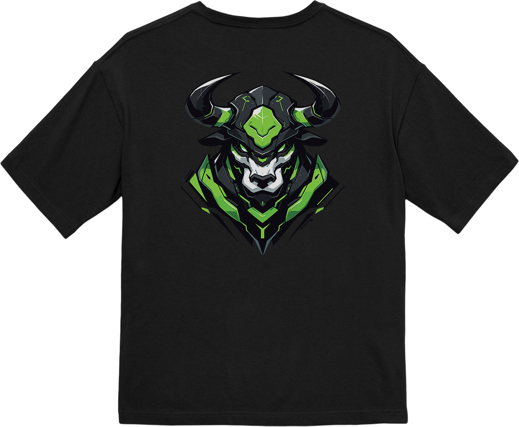100% Cotton Oversized Tee | Mascot-Bull-006