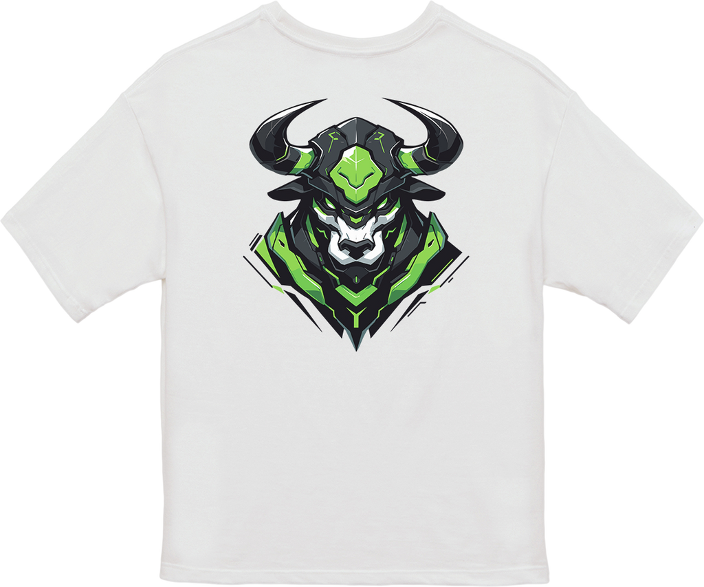 100% Cotton Oversized Tee | Mascot-Bull-006