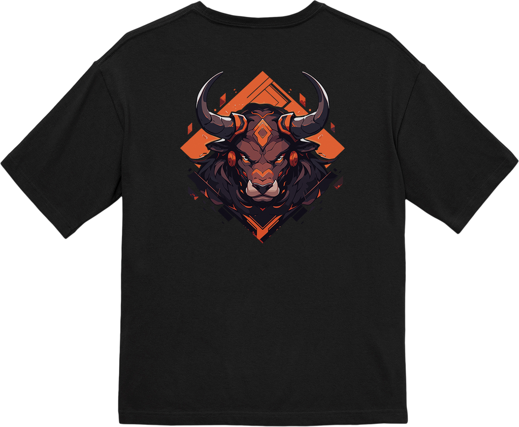 100% Cotton Oversized Tee | Mascot-Bull-007