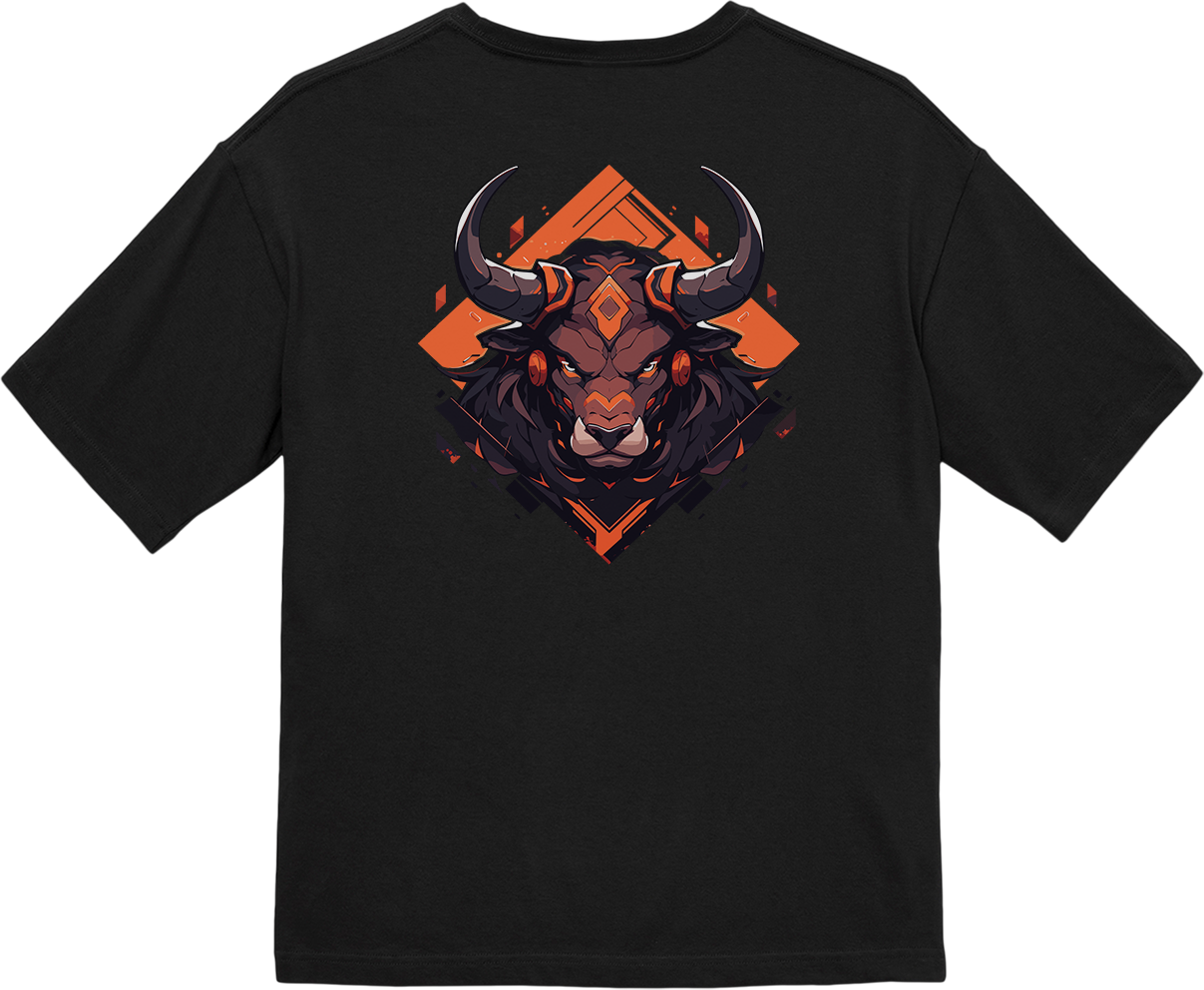 100% Cotton Oversized Tee | Mascot-Bull-007