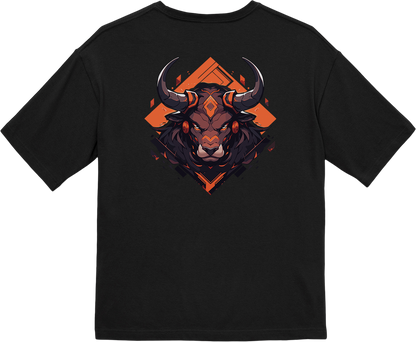 100% Cotton Oversized Tee | Mascot-Bull-007