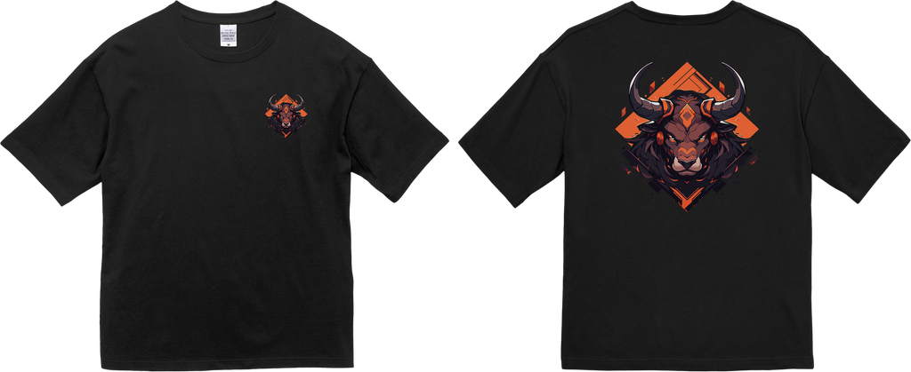100% Cotton Oversized Tee | Mascot-Bull-007