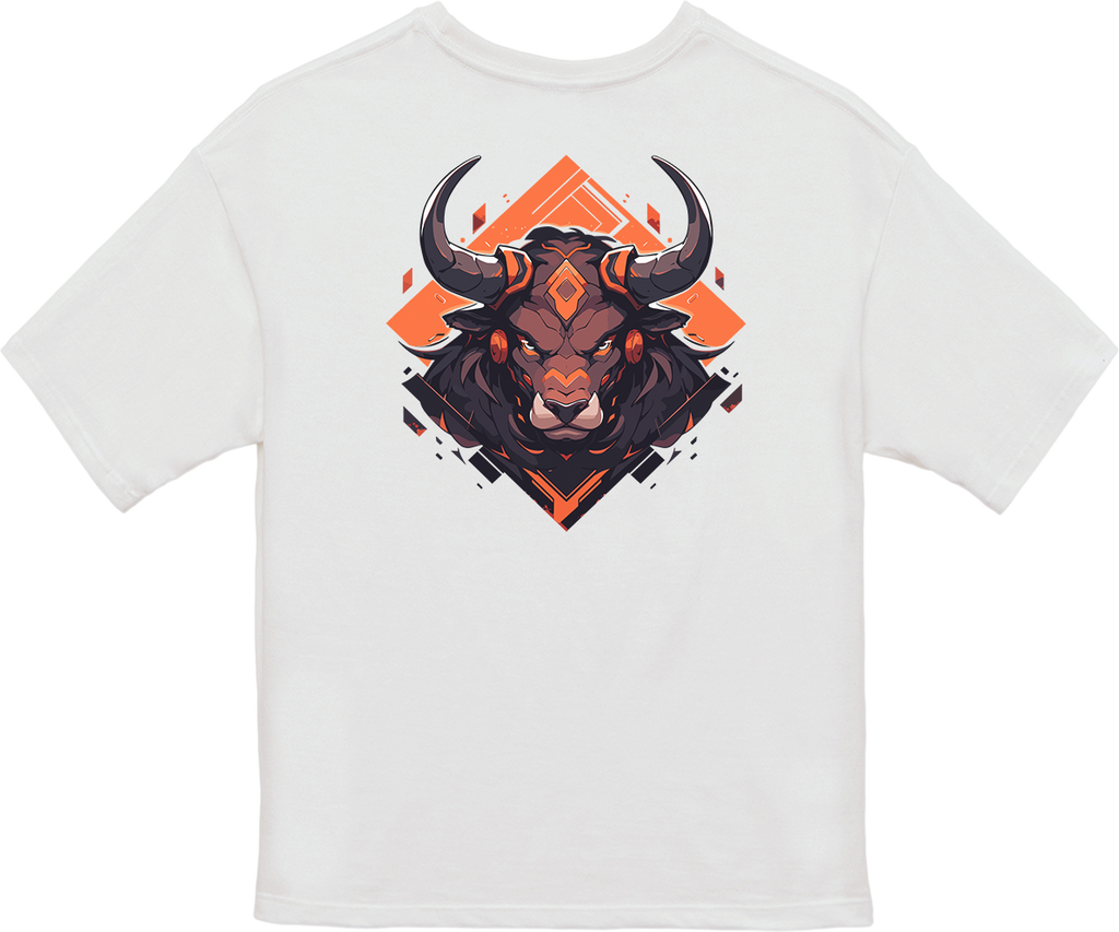 100% Cotton Oversized Tee | Mascot-Bull-007
