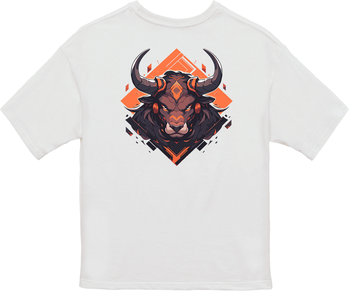 100% Cotton Oversized Tee | Mascot-Bull-007