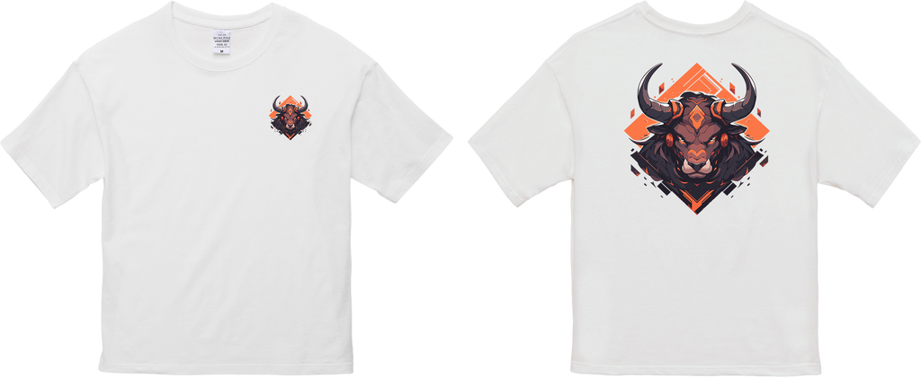 100% Cotton Oversized Tee | Mascot-Bull-007