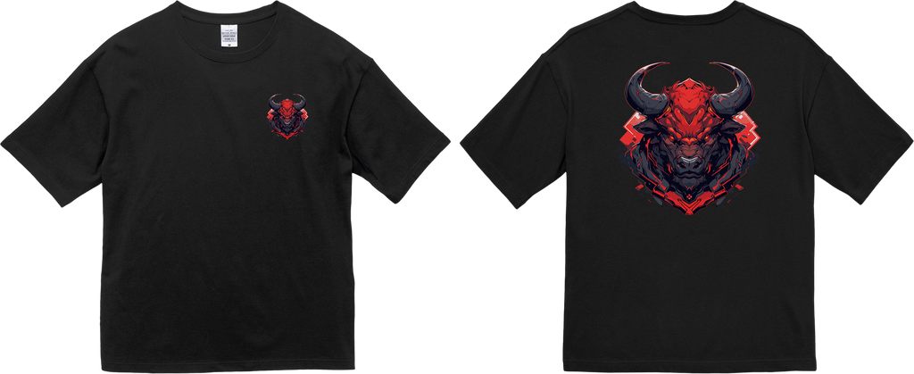 100% Cotton Oversized Tee | Mascot-Bull-010