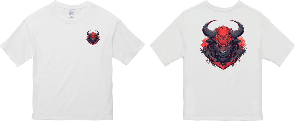 100% Cotton Oversized Tee | Mascot-Bull-010