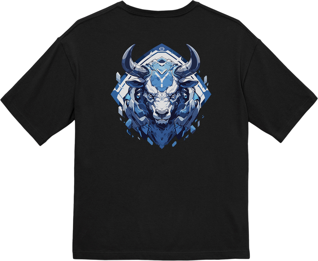 100% Cotton Oversized Tee | Mascot-Bull-014
