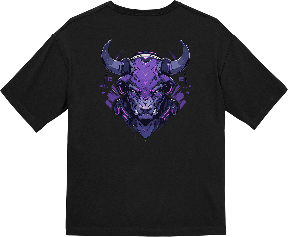 100% Cotton Oversized Tee | Mascot-Bull-015