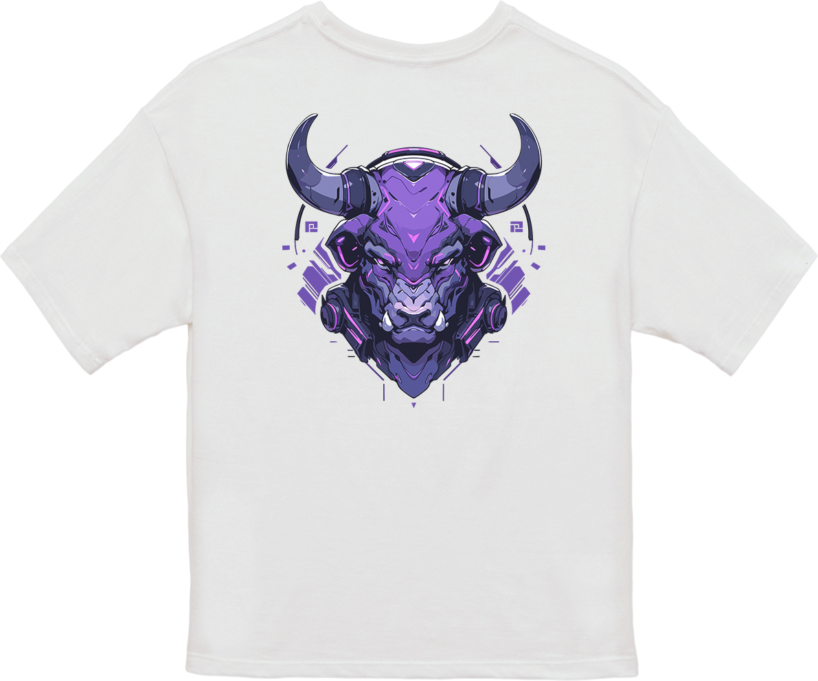 100% Cotton Oversized Tee | Mascot-Bull-015